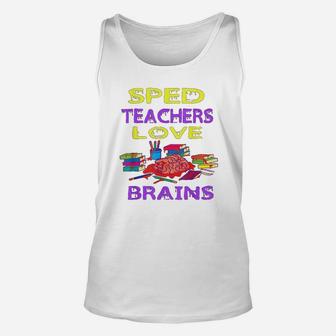 Sped Special Education Sped Teachers Love Brains Unisex Tank Top - Seseable