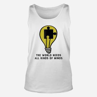 Sped Special Education The World Needs All Kinds Of Minds Unisex Tank Top - Seseable