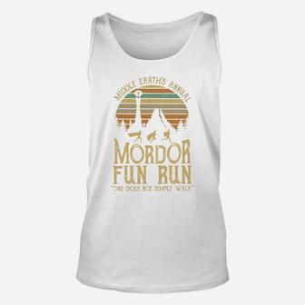 Spl Sunset Middle Earths Annual Mordor Fun Run One Does Not Simply Walk Unisex Tank Top - Seseable