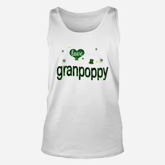 St Patricks Day Cute Shamrock I Love Being Granpoppy Heart Family Gifts Unisex Tank Top - Seseable