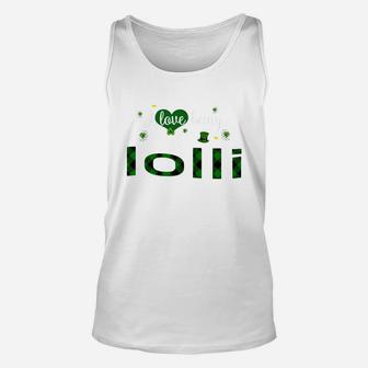 St Patricks Day Cute Shamrock I Love Being Lolli Heart Family Gifts Unisex Tank Top - Seseable