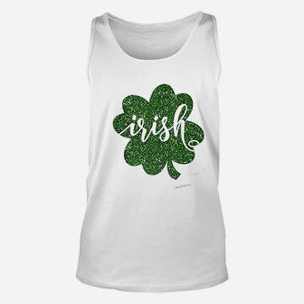 St Patricks Day Irish Lucky Leaf Bling Bling Unisex Tank Top - Seseable