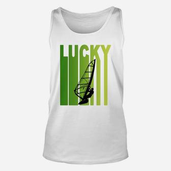 St Patricks Day Lucky Wind Surfing Funny Sport Lovers Gift Unisex Tank Top - Seseable