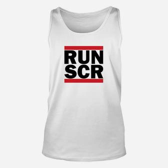 Street Style Weißes Unisex TankTop mit RUN SCR Aufdruck - Seseable