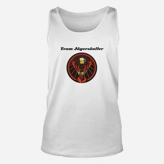 Team Jägermeister Herren Unisex TankTop, Lässiges Weißes Rundhals-Unisex TankTop - Seseable