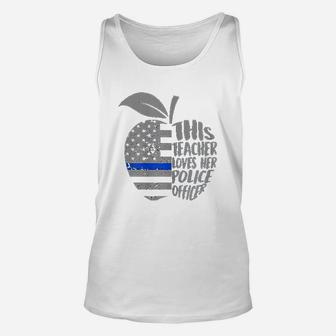 This Teacher Loves Her Police Officer Funny Wife Saying Unisex Tank Top - Seseable