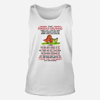 To My Gorgeous Girlfriend I Say I Love You More Unisex Tank Top - Seseable