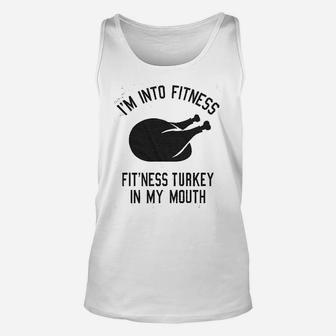 Turkey In My Mouth Funny Thanksgiving Thankful Graphic Unisex Tank Top - Seseable