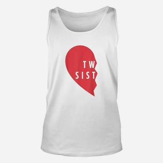 Twins Gift Twin Sisters Heart, sister presents Unisex Tank Top - Seseable