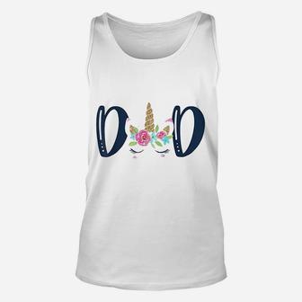 Unicorn Dad Birthday Matching Family Party Unisex Tank Top - Seseable
