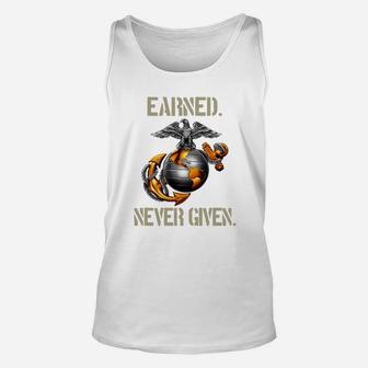 Us Marine Corps Earned Never Given Unisex Tank Top - Seseable