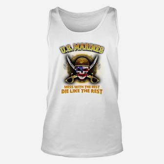 Us Marines Mess With The Best Unisex Tank Top - Seseable