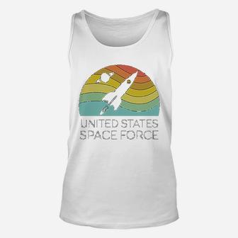 Us Space Force Retro Vintage Usa Funny Military Unisex Tank Top - Seseable