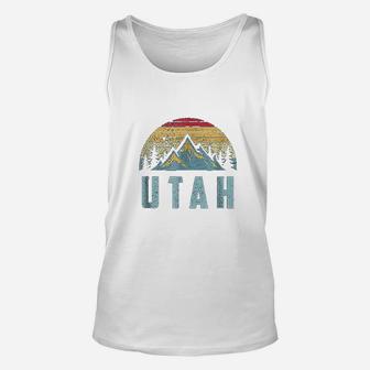 Utah Retro Vintage Mountains Hiking Nature Unisex Tank Top - Seseable