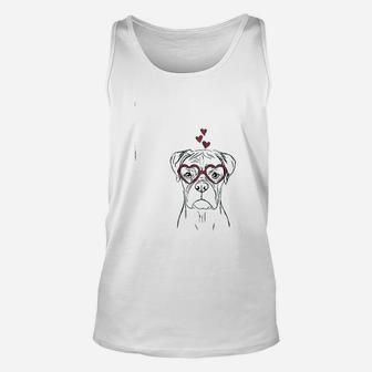 Valentine Reese The Boxer Dog Triblend Unisex Tank Top - Seseable