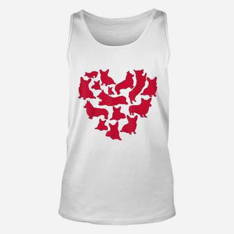 Valentines Day Corgi Heart Funny Corgi Dog Unisex Tank Top - Seseable