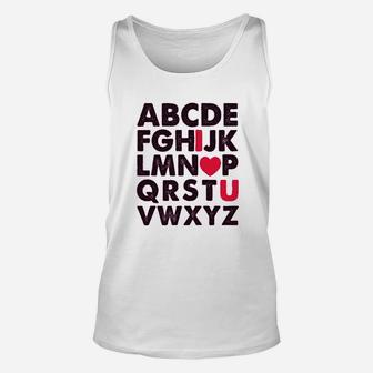 Valentines Day Outfit Alphabet Abc I Love You Unisex Tank Top - Seseable