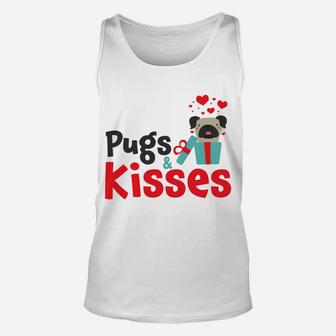 Valentines Day Pugs And Kisses Pug Present Unisex Tank Top - Seseable