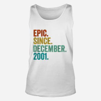 Vintage 21st Years Old Gift Epic Since December 2001 Unisex Tank Top - Seseable