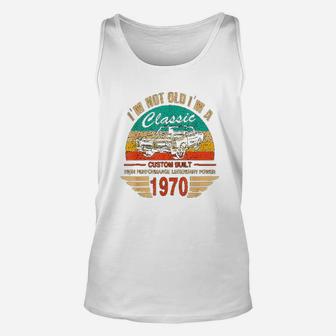 Vintage 1970 Classic Car Apparel For Legends Born In 1970 Unisex Tank Top - Seseable