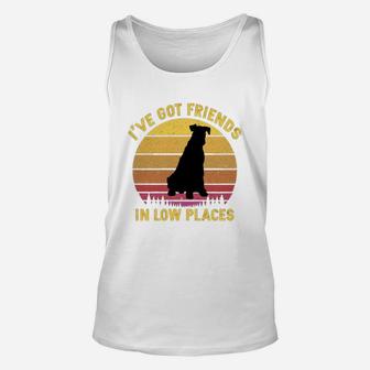 Vintage Airedale Terrier I Have Got Friends In Low Places Dog Lovers Unisex Tank Top - Seseable