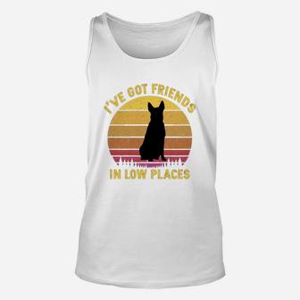 Vintage Australian Cattle Dog I Have Got Friends In Low Places Dog Lovers Unisex Tank Top - Seseable