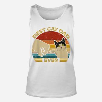 Vintage Best Cat Dad Ever Bump Fit Fist Father's Day Gift T-shirt Unisex Tank Top - Seseable
