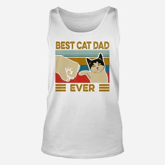 Vintage Best Cat Dad Ever Bump Fit Unisex Tank Top - Seseable