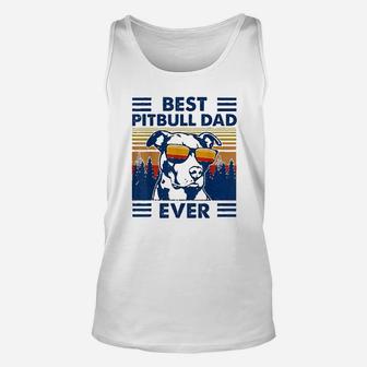 Vintage Best Pitbull Dad Ever Funny Pit Bull Dog Lovers Gift Unisex Tank Top - Seseable