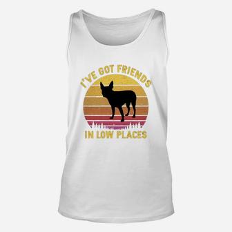 Vintage Boston Terrier I Have Got Friends In Low Places Dog Lovers Unisex Tank Top - Seseable