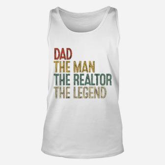 Vintage Dad Man Realtor Legend Gift Father Real Estate Agent Unisex Tank Top - Seseable