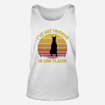 Vintage Doberman I Have Got Friends In Low Places Dog Lovers Unisex Tank Top - Seseable
