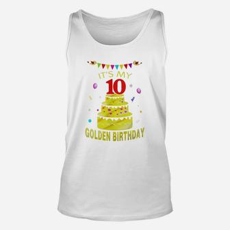 Vintage Golden Birthday Shirt It's My 10th Golden Birthday G Unisex Tank Top - Seseable