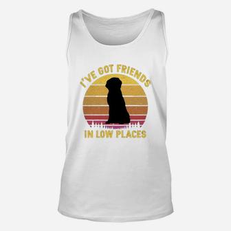 Vintage Golden Retriever I Have Got Friends In Low Places Dog Lovers Unisex Tank Top - Seseable