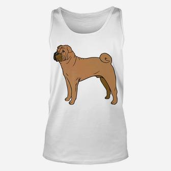 Vintage Graphic Sharpei Dog Art Unisex Tank Top - Seseable