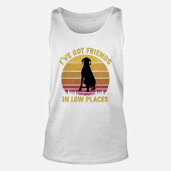 Vintage Great Dane I Have Got Friends In Low Places Dog Lovers Unisex Tank Top - Seseable