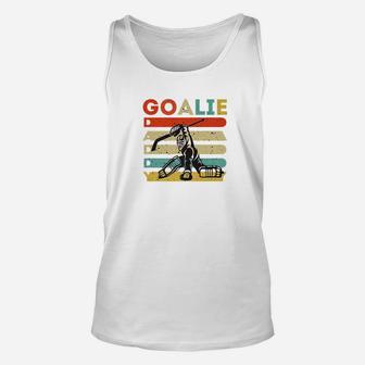 Vintage Ice Hockey Goalie Daddy Fathers Day Hockey Gifts Premium Unisex Tank Top - Seseable