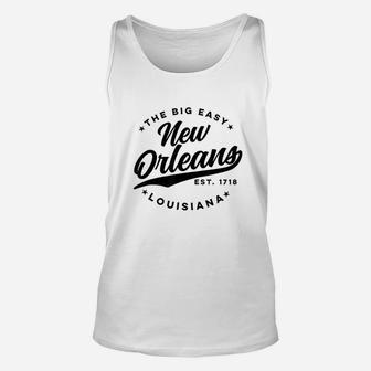 Vintage New Orleans Louisiana The Big Easy Black Text Unisex Tank Top - Seseable