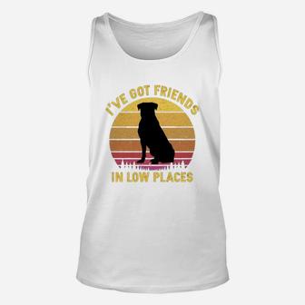 Vintage Rottweiler I Have Got Friends In Low Places Dog Lovers Unisex Tank Top - Seseable
