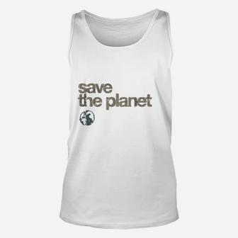 Vintage Save The Planet Save The Earth Distress Unisex Tank Top - Seseable