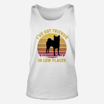 Vintage Shiba Inu I Have Got Friends In Low Places Dog Lovers Unisex Tank Top - Seseable