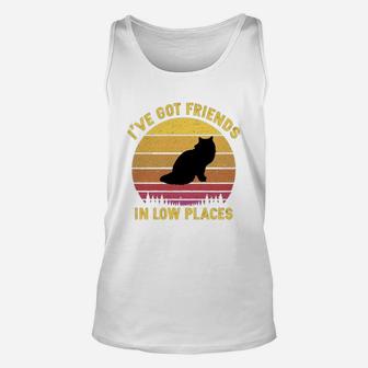 Vintage Siberian I Have Got Friends In Low Places Cat Lovers Unisex Tank Top - Seseable