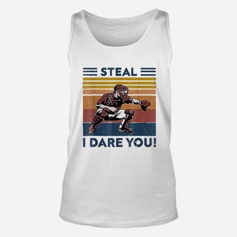 Vintage Steal I Dares You Baseball Funny Unisex Tank Top - Seseable