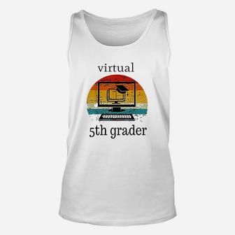 Virtual 5th Grader Vintage Distance Learning Back To School Unisex Tank Top - Seseable