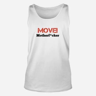 Weißes Unisex TankTop mit MOVE! Aufdruck, Motivations-Unisex TankTop für Sportler - Seseable