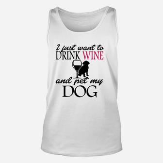 Wein & Hund Unisex TankTop für Weinliebhaber und Hundebesitzer - Seseable