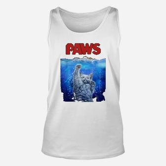 White Siamese Cat Threat From The Deep Sea Paws Unisex Tank Top - Seseable