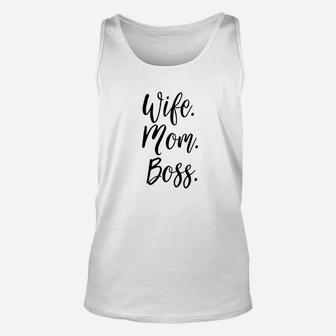 Wife Mom Boss Lady White Mommy Gift Christmas Unisex Tank Top - Seseable
