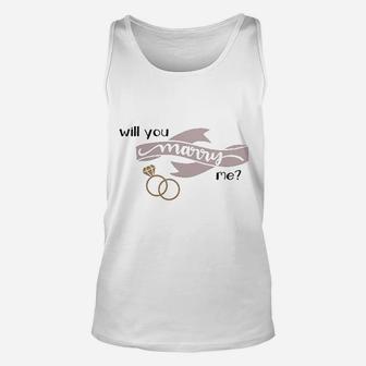Will You Marry Me Engagement Valentine Day Unisex Tank Top - Seseable