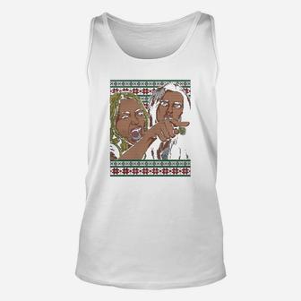 Woman Yelling At A Cat Meme Ugly Christmas Shirt Unisex Tank Top - Seseable